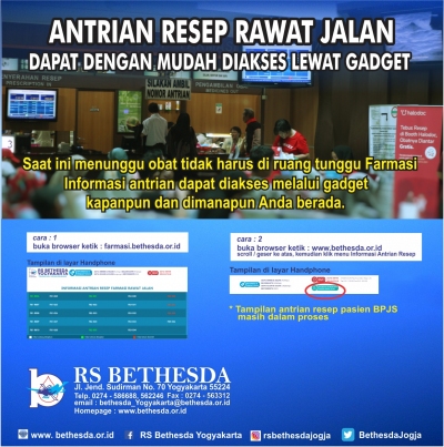 ANTRIAN RESEP RAWAT JALAN DAPAT DENGAN MUDAH DIAKSES LEWAT GADGET, PASIEN TIDAK HARUS MENUNGGU DI FARMASI