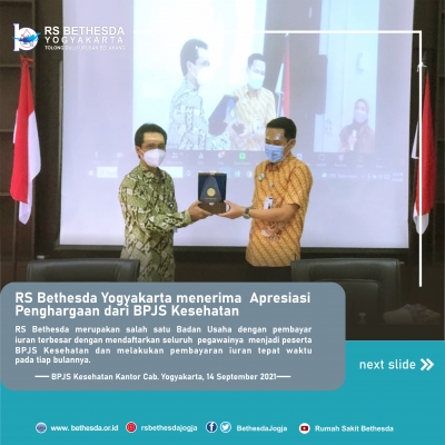 Rumah Sakit Bethesda Yogyakarta Menerima Penghargaan dari BPJS Kesehatan