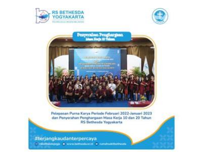 Penyerahan Penghargaan Masa Kerja 10 Tahun RS Bethesda Yogyakarta. 