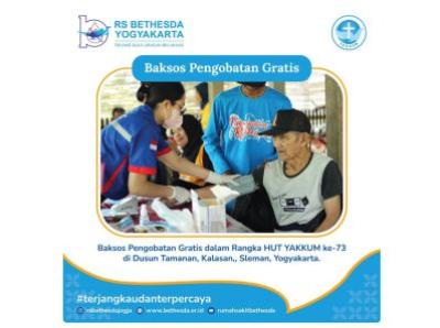 RS Bethesda Yogyakarta mengadakan Program bakti sosial dalam rangka HUT YAKKUM ke-73 di dusun Tamanan, Kalasan,Sleman
