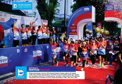 Bethesda Heritage Fun Run 2025 berhasil digelar dengan sukses di tanggal 11 Mei 2025 dengan total peserta 2126 pelari. Acara ini adalah salah satu bagian dari rangkaian acara HUT RS Bethesda ke 126 tahun. Tahun 2025 ini RS Bethesda mengusung tema Heritage