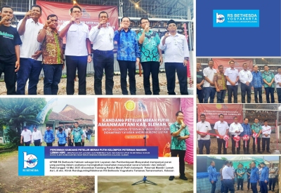 PERESMIAN KANDANG PETELUR MERAH PUTIH KELOMPOK PETERNAK MANDIRI LEMAH ASRI di Eks. Klinik Randugunting / Ndokteran RS. Bethesda ,Tamanan ,Tamanmartani , Kalasan  (Rabu14 Mei 2025), yang merupakan unit layanan dan pemberdayaan masyarakat UPKM RS Bethesda