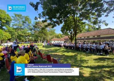 Memperingati Hari Lansia Nasional 2025 , Komunitas Lansia mengadakan kegiatan : Yoga, Angklung, KLas Seruling Bambu Healing, Klas Art Terapy, Test Keseimbangan lansia dan Food Bazar yang dilaksanakan di TLC Bethesda, Pakem (Taman Lansia Ceria) Bethesda 