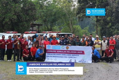 Pada tanggal 3 Juli 2025 bertempat di Aula Taman Lansia Ceria (TLC) Bethesda YAKKUM di Pakem Sleman, Yogyakarta menjadi tempat pelaksanaan pelatihan “Jambore Ambulance Relawan”.