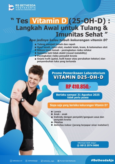 Tes Vitamin D (25-OH-D) : Langkah Awal untuk Tulang & Imunitas Sehat. Vitamin D (25-OH-D) penting untuk kesehatan tulang, kekebalan tubuh, dan suasana hati. Yuk, cek kadar Vitamin D Anda sekarang!