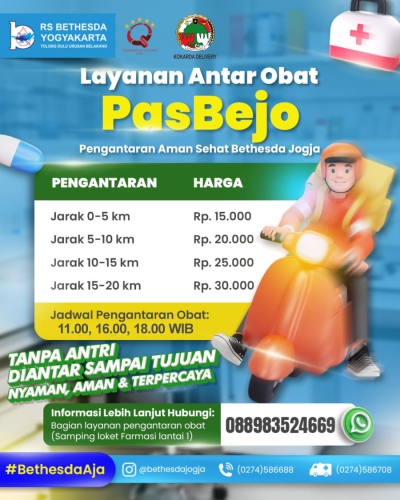 #BethesdaAja #PasBejo #LayananAntarObat #SehatMudah #bethesdajogja #tolongduluurusanbelakang