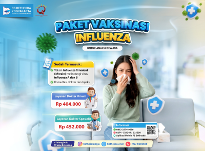 Protect yourself and your family with the Trivalent Influenza vaccine (3 strains) package at RS Bethesda Yogyakarta